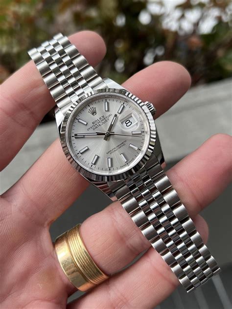 rolex date just silver dial